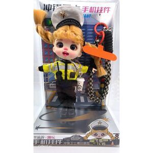 Luolifen Trendy Firefighter Doll Phone Charm Keychain in Display Box